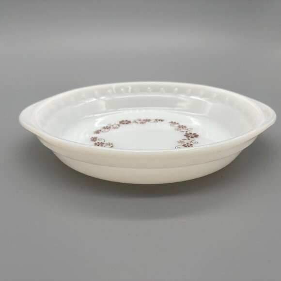 Vintage Dynaware Pyr-O-Rey Brown Daisy Pattern Pie Plate Dish - Picture 3 of 8